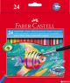 Pastelli acquerellabili faber castell da 24 pezzi + pennello