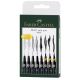 Penna faber castell pitt artist pen nero confezione da 8 pezzi con tratti assortiti