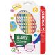Matite colorate stabilo easy colors per mancini astuccio da 12 pezzi