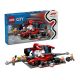 Lego city pit stop e meccanici con monoposto ferrari f1 60443 