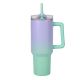 Tazza termica da viaggio I-DRINK verde chiaro 1,2 litri con cannuccia integrata e manico ID0250