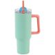 Tazza termica da viaggio I-DRINK verde chiaro 1,2 litri con cannuccia integrata e manico ID0250
