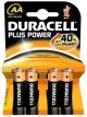 Batteria alcalina duracell mn1500 plus power stilo tipo aa 1,5 v in blister da 4 pezzi