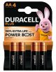 Batteria alcalina duracell mn2400 plus power boost stilo tipo aaa 1,5 v in blister da 4 pezzi