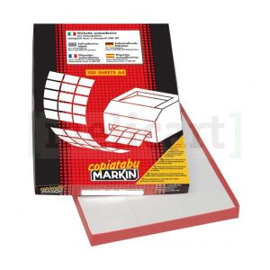Cod: c506 etichette autoadesive bianche a4 markin  adesivo permanente 70x24,75 cm cf. 100 fogli