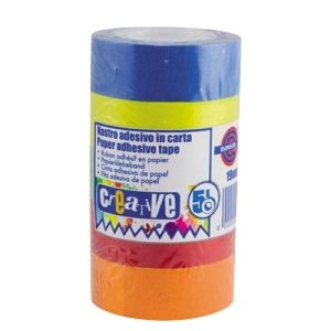 Nastro adesivo mm.19x10mt. conf.5pz in carta colorata eurocell creative