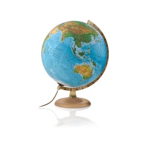 Mappamondo globo luminoso nova rico gold classic national geographic diametro 30 cm con base in legno di faggio