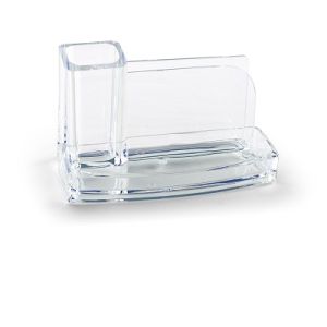 alt="Desk organizer Lebez in acrilico trasparente per ufficio e scuola"