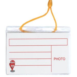 Portabadge con cordoncino 11,2x8 cm.