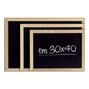 Lavagna nera per scrittura con gessi 30x40 cm cornice in legno