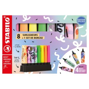 Desk set 8 evidenziatore stabilo boss original fluo + 4 boss original by ju schnee