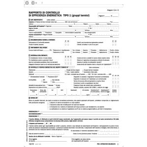 Rapporto di controllo di efficienza energetica Tipo 1 Gruppi Termici (Allegato II) 3 copie a4 25fg
