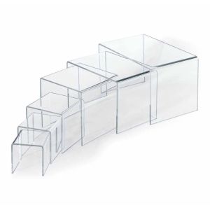 Supporto in acrilico per esposizione prodotti. Formato 14x14x14cm