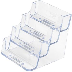 Portabiglietti da visita  in acrilico a 4 scomparti deflecto