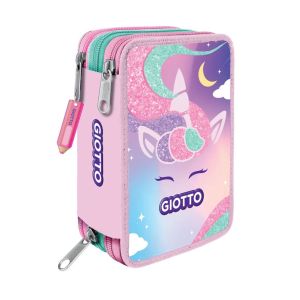 Astucci 3 zip giotto con corredo catty candy rosa
