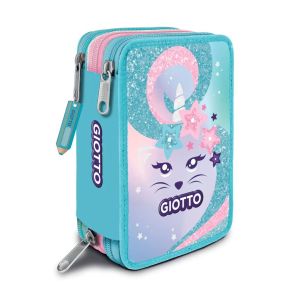 Astucci 3 zip giotto con corredo catty candy verde
