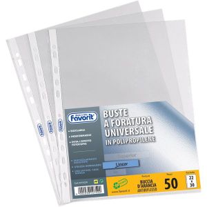 Buste a foratura universale 22x30cm  cf.50pz finitura buccia d'arancia linear favorit