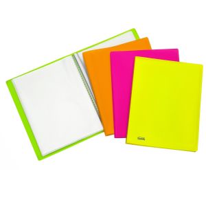 Portalistini a fogli fissi neon Favorit 22x30 cm con 20 buste in colori assortiti per scuola e ufficio su Melicart