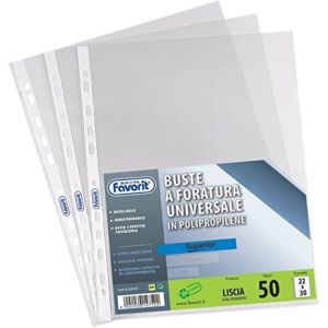 Buste a foratura universale 22x30 cm Superior Favorit confezione 50 pezzi