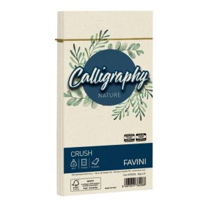 Buste favini calligraphy nature crush 25pz 11x22cm 90gr colore alga