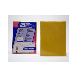 Buste con lembo gommato formato 180x240 mm in carta gialla cf. da 25 pezzi
