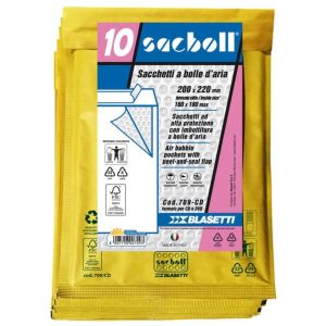 Sacchetti con imbottitura a bolle d'aria in carta avana formato utile 160x180 mm 
