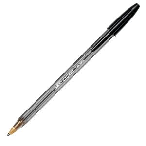 Penna a sfera Bic Cristal Large 1.6 colore nero in primo piano su sfondo bianco disponibile su Melicart