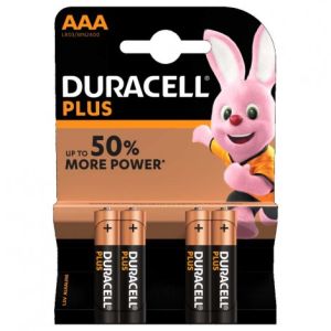 Batteria alcalina duracell mn2400 plus power mini stilo tipo aaa 1,5 v in blister da 4 pezzi