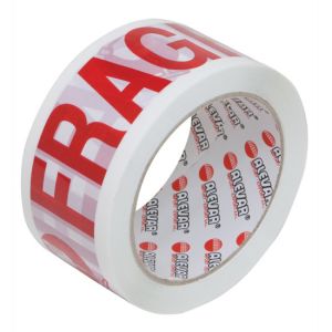 Nastro adesivo bianco con scritta fragile 50 mm x 66 mt