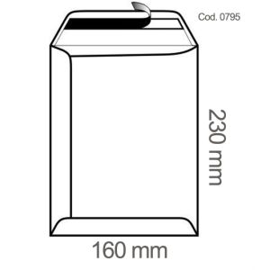 Buste a sacco autoadesive con strip formato 160x230 mm in carta kraft monolucida bianca confezione da 500 pezzi