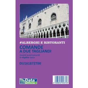 Blocco comande a due tagliandi in duplice copia formato 16,8 x 10 cm