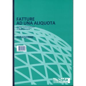 Blocco fatture ad una aliquota in duplice copia formato a4 du1671c0000