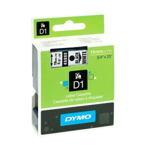 Nastro d1 per etichettatrici dymo labelmanager 19 mm x 7 mt. colore nero/bianco