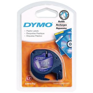 Nastro letratag lt in plastica per etichettatrici dymo letratag 12 mm x 4 mt colore trasparente