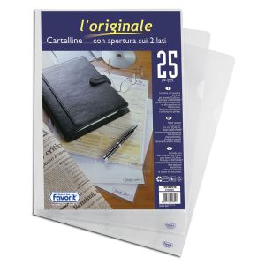 Cartelline l'originale favorit con apertura sui due lati 22x30 cm confezione da 25 pezzi