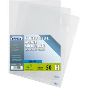 Cartelline pratic favorit con apertura su due lati 22x30 cm  confezione da 50 pezzi