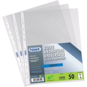 Buste a foratura universale 18x24cm cf.25pz finitura liscia favorit