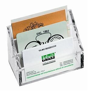 Portabiglietti da visita  in acrilico a 3 scomparti