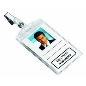 Portabadge con clip in metallo 60x93 mm