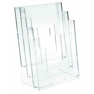 Portadepliant in acrilico 3 scomparti per formato a4