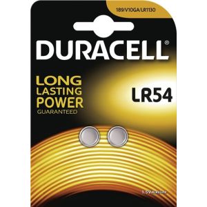Batteria alcalina duracell lr54 1,5 v in blister da 2 pezzi