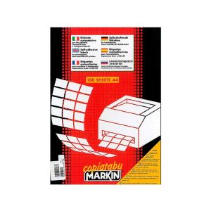 Cod: r315 etichette autoadesive bianche a4 markin  adesivo permanente tonde diam.85 mm cf. 100 fogli