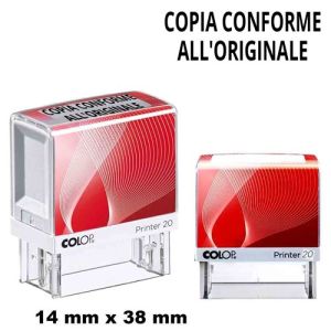 Timbro autoinchiostrante con dicitura "copia conforme all'originale"