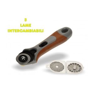 Taglierina a lama rotante wiler in blister con 3 lame da taglio diritto  ondulato  tratteggiato